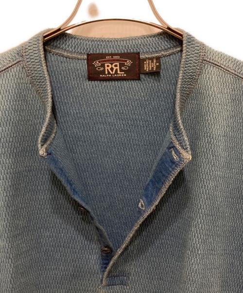 RRL（ダブルアールエル）RRL (ダブルアールエル) ヘンリーネックカットソー ブルー サイズ:Mの古着・服飾アイテム