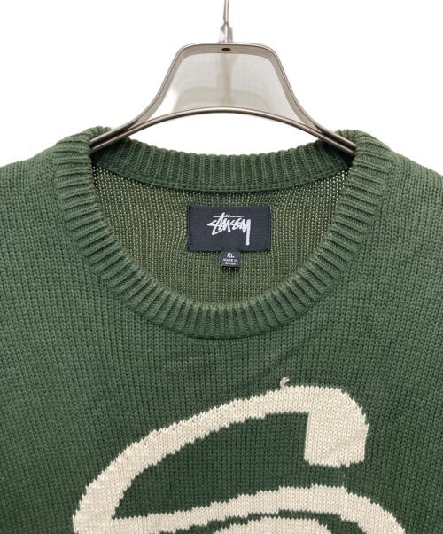 stussy（ステューシー）stussy (ステューシー) CURLY S SWEATER グリーン サイズ:XLの古着・服飾アイテム
