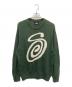 stussy（ステューシー）の古着「CURLY S SWEATER」｜グリーン