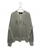 RRLダブルアールエル）の古着「ロゴプリントV字スウェット」｜グレー