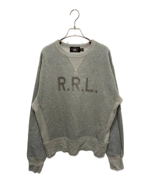 RRL（ダブルアールエル）RRL (ダブルアールエル) ロゴプリントV字スウェット グレー サイズ:Ⅼの古着・服飾アイテム