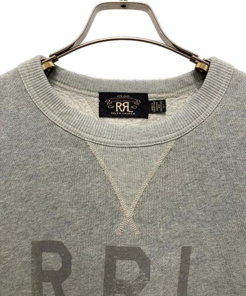 RRL（ダブルアールエル）RRL (ダブルアールエル) ロゴプリントV字スウェット グレー サイズ:Ⅼの古着・服飾アイテム