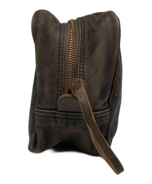 RRL（ダブルアールエル）RRL (ダブルアールエル) レザーセカンドバッグ ブラウンの古着・服飾アイテム