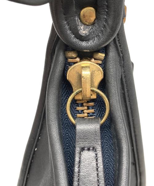 COACH（コーチ）COACH (コーチ) レザーショルダーバッグ ネイビーの古着・服飾アイテム