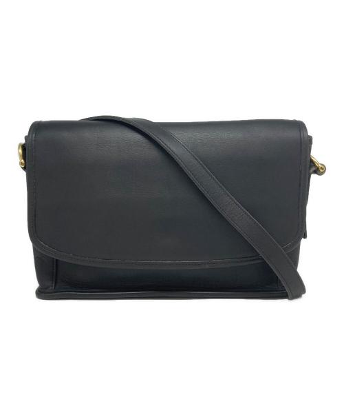 COACH（コーチ）COACH (コーチ) フラップレザーショルダーバッグ ブラックの古着・服飾アイテム