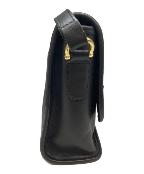 COACH（コーチ）COACH (コーチ) フラップレザーショルダーバッグ ブラックの古着・服飾アイテム