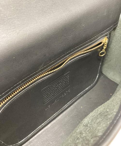 COACH（コーチ）COACH (コーチ) フラップレザーショルダーバッグ ブラックの古着・服飾アイテム