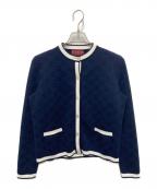 GUCCIグッチ）の古着「GGファインコットン ジャカード カーディガン」｜ネイビー