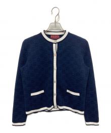 GUCCI（グッチ）の古着「GGファインコットン ジャカード カーディガン」｜ネイビー