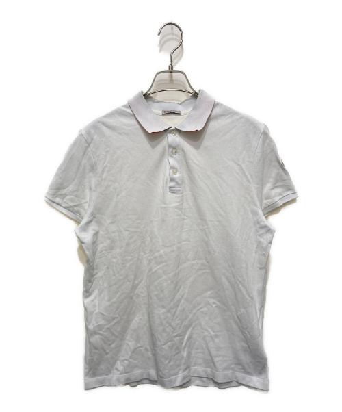 MONCLER（モンクレール）MONCLER (モンクレール) 襟ロゴ ワッペンポロシャツ ホワイト サイズ:Ⅿの古着・服飾アイテム