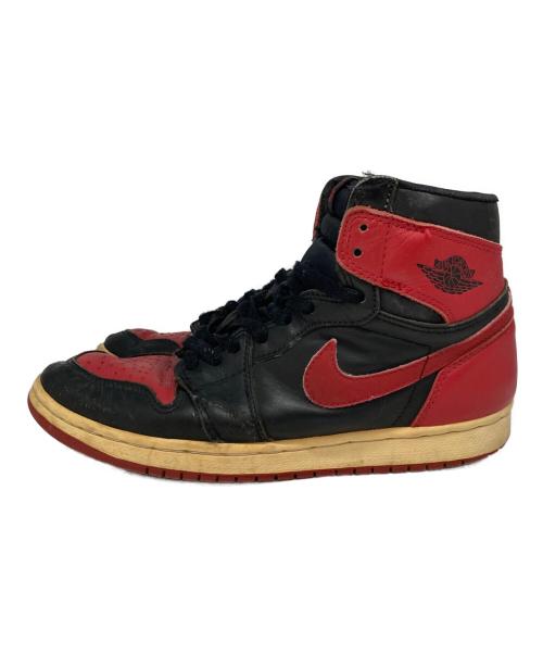 NIKE（ナイキ）NIKE (ナイキ) 94年復刻 エアジョーダン1ブレッドハイカットスニーカー レッド×ブラック サイズ:US8.5の古着・服飾アイテム