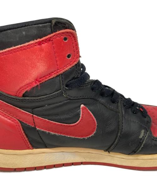 NIKE（ナイキ）NIKE (ナイキ) 94年復刻 エアジョーダン1ブレッドハイカットスニーカー レッド×ブラック サイズ:US8.5の古着・服飾アイテム