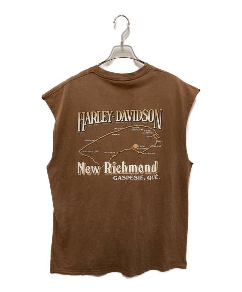 HARLEY-DAVIDSON（ハーレーダビッドソン）HARLEY-DAVIDSON (ハーレーダビッドソン) ノースリーブカットソー ブラウン サイズ:XLの古着・服飾アイテム