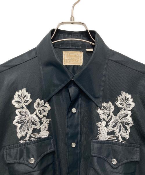 H BAR C（エイチバーシー）H BAR C (エイチバーシー) 70’s 刺繍ウエスタンシャツ ブラック サイズ:16-33の古着・服飾アイテム