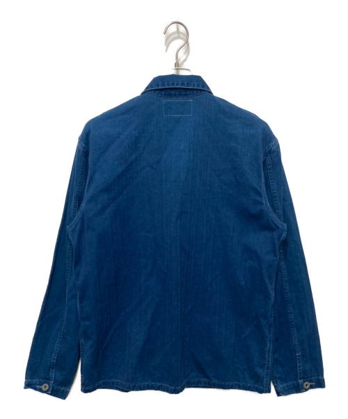 RRL（ダブルアールエル）RRL (ダブルアールエル) インディゴ ヘリンボーン ツイル オーバーシャツ インディゴ サイズ:Mの古着・服飾アイテム