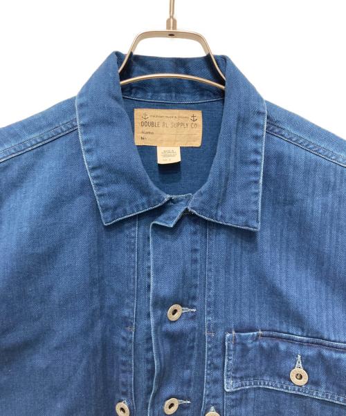 RRL（ダブルアールエル）RRL (ダブルアールエル) インディゴ ヘリンボーン ツイル オーバーシャツ インディゴ サイズ:Mの古着・服飾アイテム