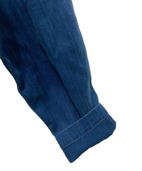 RRL（ダブルアールエル）RRL (ダブルアールエル) インディゴ ヘリンボーン ツイル オーバーシャツ インディゴ サイズ:Mの古着・服飾アイテム
