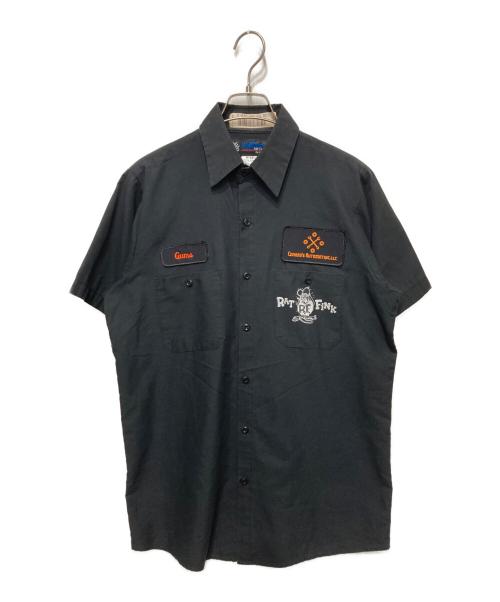 UNI WEAVE（ユニウェーブ）UNI WEAVE (ユニウェーブ) オールドワークシャツ ブラック サイズ:Ⅿの古着・服飾アイテム