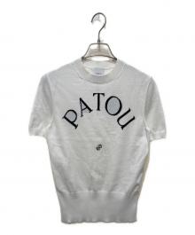 patou（パトゥ）の古着「エコフレンドリーコットンブレンド パトゥ ジャカードニット トップ」｜ホワイト