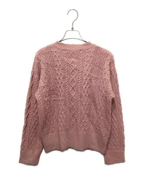 PINK HOUSE（ピンクハウス）PINK HOUSE (ピンクハウス) 小花モチーフ付きニットカーディガン ピンク サイズ:FREEの古着・服飾アイテム