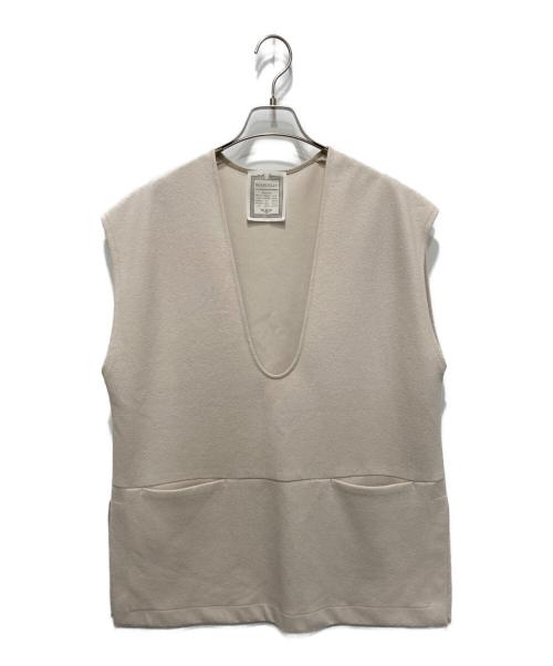 BEARDSLEY（ビアズリー）BEARDSLEY (ビアズリー) ブークレプルオーバーベスト アイボリー サイズ:Freeの古着・服飾アイテム