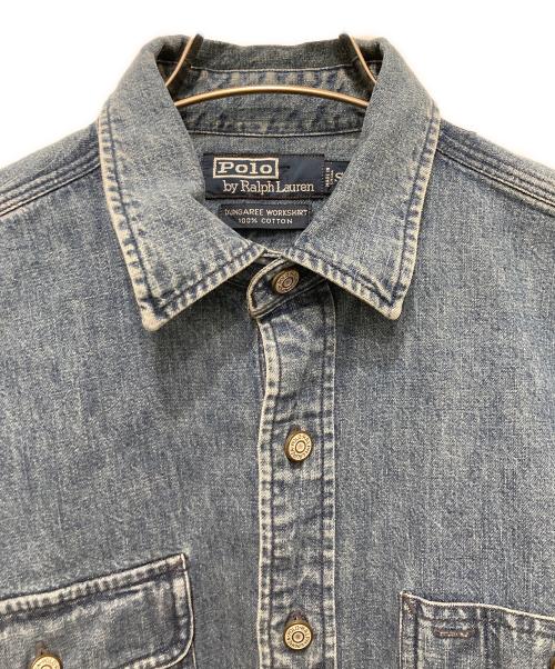 POLO RALPH LAUREN（ポロ・ラルフローレン）POLO RALPH LAUREN (ポロ・ラルフローレン) ダンガリーワークシャツ インディゴ サイズ:Sの古着・服飾アイテム
