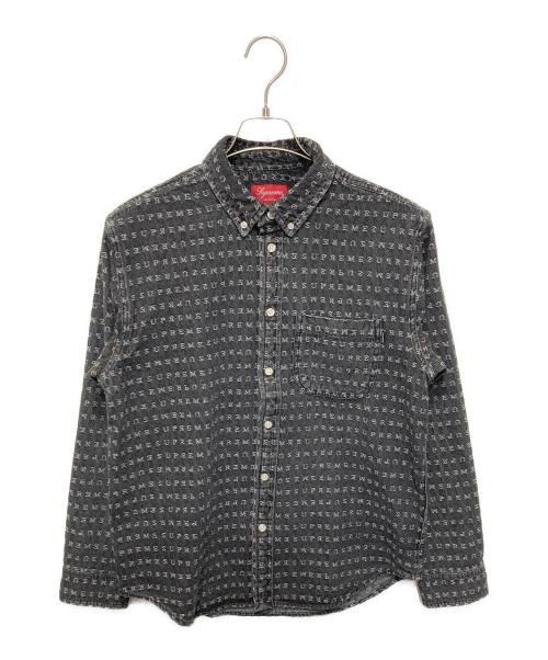 SUPREME（シュプリーム）SUPREME (シュプリーム) Jacquard Logo Denim Shirt ブラック サイズ:Sの古着・服飾アイテム