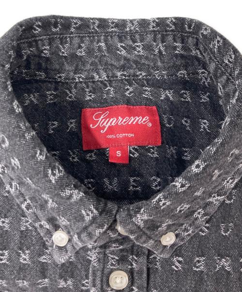 SUPREME（シュプリーム）SUPREME (シュプリーム) Jacquard Logo Denim Shirt ブラック サイズ:Sの古着・服飾アイテム