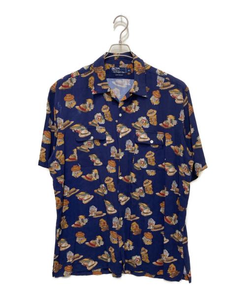POLO RALPH LAUREN（ポロ・ラルフローレン）POLO RALPH LAUREN (ポロ・ラルフローレン) 90’s ハット柄アロハシャツ ネイビー サイズ:XLの古着・服飾アイテム