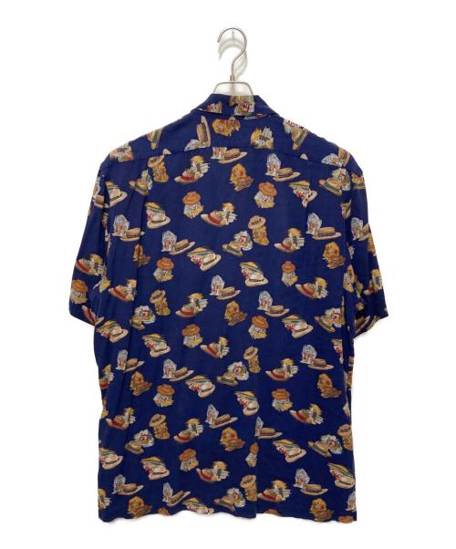 POLO RALPH LAUREN（ポロ・ラルフローレン）POLO RALPH LAUREN (ポロ・ラルフローレン) 90’s ハット柄アロハシャツ ネイビー サイズ:XLの古着・服飾アイテム