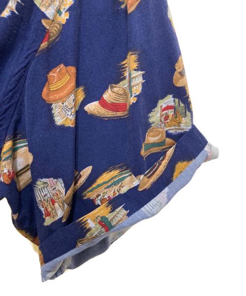 POLO RALPH LAUREN（ポロ・ラルフローレン）POLO RALPH LAUREN (ポロ・ラルフローレン) 90’s ハット柄アロハシャツ ネイビー サイズ:XLの古着・服飾アイテム