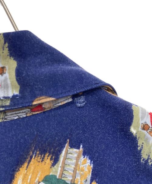 POLO RALPH LAUREN（ポロ・ラルフローレン）POLO RALPH LAUREN (ポロ・ラルフローレン) 90’s ハット柄アロハシャツ ネイビー サイズ:XLの古着・服飾アイテム