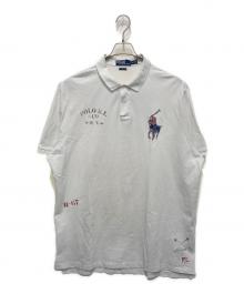 POLO RALPH LAUREN（ポロ・ラルフローレン）の古着「パッチワークビッグポニーポロシャツ」｜ホワイト