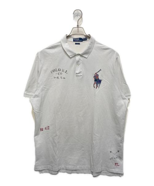 POLO RALPH LAUREN（ポロ・ラルフローレン）POLO RALPH LAUREN (ポロ・ラルフローレン) パッチワークビッグポニーポロシャツ ホワイト サイズ:XXLの古着・服飾アイテム