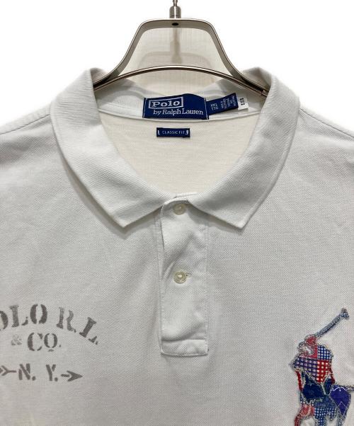 POLO RALPH LAUREN（ポロ・ラルフローレン）POLO RALPH LAUREN (ポロ・ラルフローレン) パッチワークビッグポニーポロシャツ ホワイト サイズ:XXLの古着・服飾アイテム