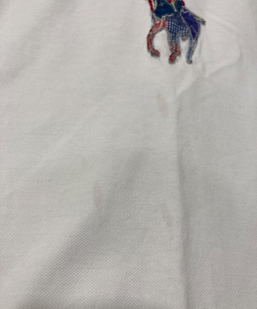 POLO RALPH LAUREN（ポロ・ラルフローレン）POLO RALPH LAUREN (ポロ・ラルフローレン) パッチワークビッグポニーポロシャツ ホワイト サイズ:XXLの古着・服飾アイテム