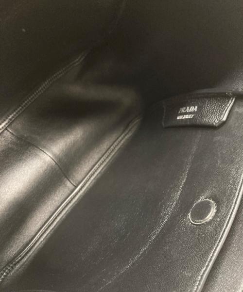 PRADA（プラダ）PRADA (プラダ) ブラックレザーミニトートバッグ ブラックの古着・服飾アイテム