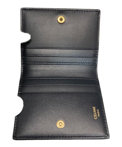 CELINE（セリーヌ）CELINE (セリーヌ) バイフォールド トリオンフ カードホルダー / シャイニーカーフスキン ブラックの古着・服飾アイテム