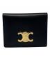 CELINE（セリーヌ）の古着「バイフォールド トリオンフ カードホルダー / シャイニーカーフスキン」｜ブラック