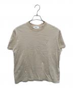 AMI PARISアミ パリス）の古着「ハートロゴTシャツ」｜ベージュ