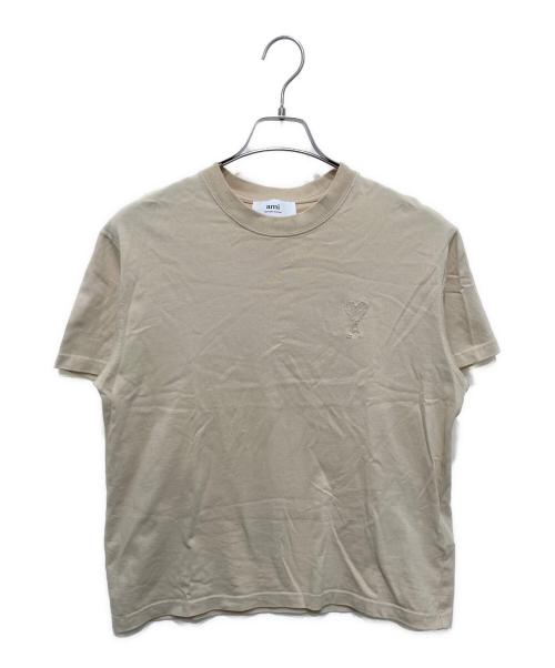 AMI PARIS（アミ パリス）AMI PARIS (アミ パリス) ハートロゴTシャツ ベージュ サイズ:XXSの古着・服飾アイテム