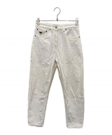 中古・古着通販】PRADA (プラダ) 三角ロゴプレート付きデニムパンツ