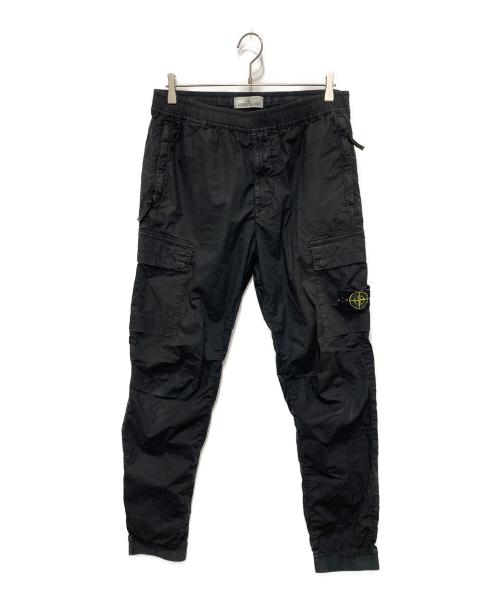 STONE ISLAND（ストーンアイランド）STONE ISLAND (ストーンアイランド) ガーメントダイコットンストレッチカーゴパンツ ブラック サイズ:W34の古着・服飾アイテム