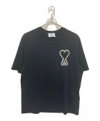 AMI Alexandre Mattiussiアミアレクサンドルマテュッシ）の古着「ハートロゴコットンTシャツ」｜ブラック