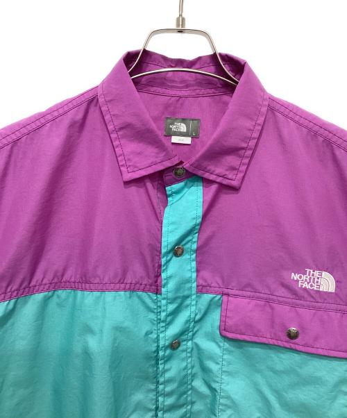 THE NORTH FACE（ザ ノース フェイス）THE NORTH FACE (ザ ノース フェイス) ヌプシシャツ グリーン×パープル サイズ:Ｌの古着・服飾アイテム