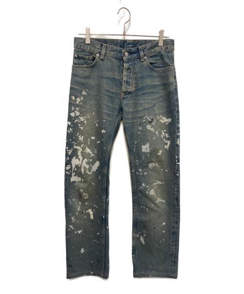 HELMUT LANG（ヘルムートラング）HELMUT LANG (ヘルムートラング) ペイント加工デニムパンツ インディゴ サイズ:W30の古着・服飾アイテム