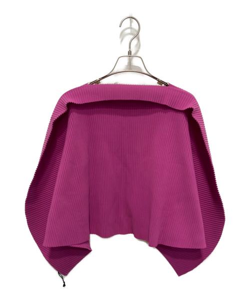 me ISSEY MIYAKE（ミーイッセイ ミヤケ）me ISSEY MIYAKE (ミーイッセイ ミヤケ) プリーツクロップドカットソー ピンク サイズ:FREEの古着・服飾アイテム
