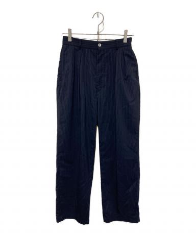 中古・古着通販】NEAT (ニート) 2タックストライプスラックス ネイビー