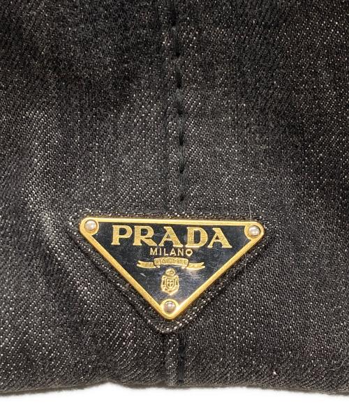 PRADA（プラダ）PRADA (プラダ) デニムカナパトートバッグ ブラックの古着・服飾アイテム