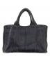 PRADA (プラダ) デニムカナパトートバッグ ブラック：20000円